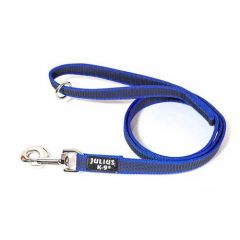 Julius-K9 Color & Grey Super-Grip Leash Blue-Grey Width (0.7"/ 20mm) Length (4ft / 1.2 m) With Handle and O ring, Max for 110lb/ 50 kg Dog