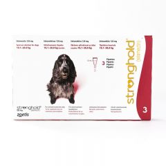 欧版辉瑞大宠爱 适用体重10.1-20公斤犬用 3支装 Stronghold for Dogs 10.1-20kg (22-44lbs) Red, 3 Pack