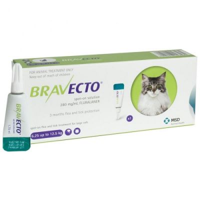 默沙东 Bravecto 外用驱虫滴剂 大猫6.25-12.5公斤体重 Bravecto 500mg Spot-On Solution For Large Cats 6.25-12.5kg (13.8-27.5lbs)