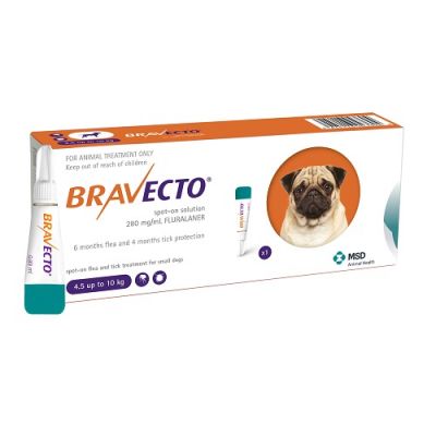 Bravecto Spot-On 250mg for small dogs >4.510 kg (9-22 lbs) 