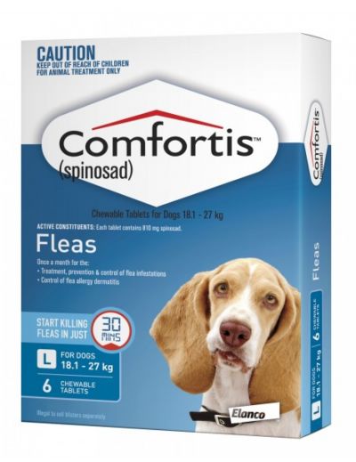 礼来恳福特口服咀嚼驱虫药 适用犬用18.1-27公斤 6粒装 Comfortis (Blue) for Dogs 18.1-27kg (40-59lbs)