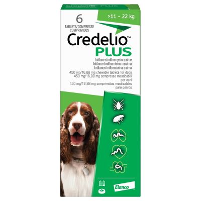 Credelio Plus 450mg / 16.88mg Chewable Tablets for Dogs (6 Pack)