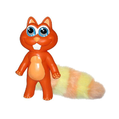 Chewbies Orange Squirrel vinyl Dog Toy