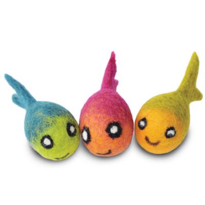 Dharma Dog Karma Cat Pack of 3 Fish Toys For Cats