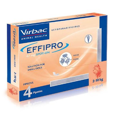 Effipro Spot On Flea & Tick Prevention for Small Dogs 2-10 kg ( 4.5 - 22 lbs ), 4 Pack