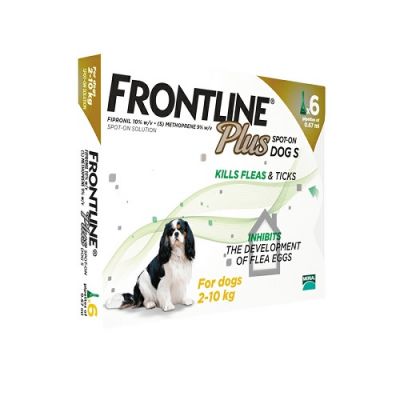 福莱恩小型犬体外驱虫滴剂2-10公斤体重 6支装 Frontline Plus For Small Dogs 2-10kg (under 22lbs), 6 Pack 