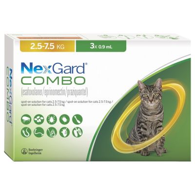 Nexgard Combo Large Cat 3 pack 0.9mg 2.5-7kg (5.5-15.5Lbs)