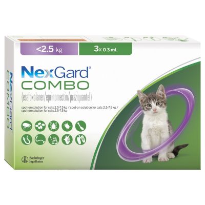 Nexgard Combo Small Cat 3 pack 0.3mg <2.5kg (5.5lbs)
