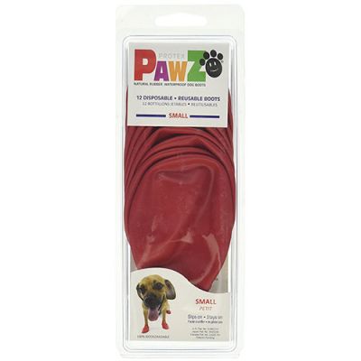 Pawz Disposable Rubber Dog Boots Small Red  