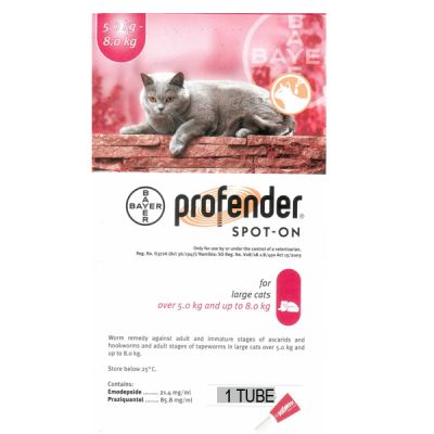 滴乐即滴剂适用体重5-8kg的猫单支装 Profender Spot-on for Large Cats over 5kg (11lbs) and up to 8kg (17lbs), Single Tube Pack