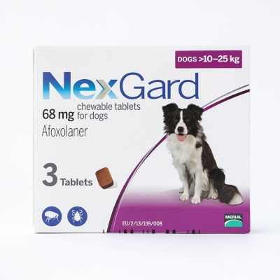 尼可信口服型体外驱虫药中型犬 10-25公斤 3粒装 NexGard Chews for Medium Dogs 10-25kg (24.1-60lbs), 3 Pack