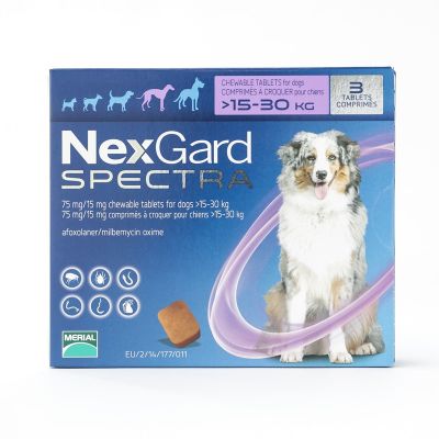 尼可信全能狗大型犬用驱虫药 适用体重15-30公斤 6粒装 Nexgard Spectra Large Dogs 15-30kg (33-66lbs) 6 Pack