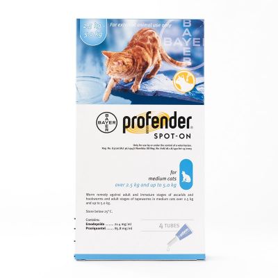 滴乐即滴剂适用于体重2.5-5kg的猫 单支装 Profender  Spot-on for Medium Cats 5.5lbs to 11lbs (2.5-5 kg) Single Tube Pack