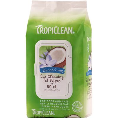 多美洁耳道祛味清洁湿巾 Tropiclean Deodorizing Ear Cleaning Pet Wipes - 50ct