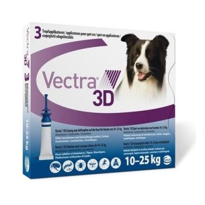 法国诗华 Vectra 3D 中型犬用体外驱虫滴剂 体重10-25公斤3支装 Vectra 3D Medium Dog 10-25kg, 3Pk