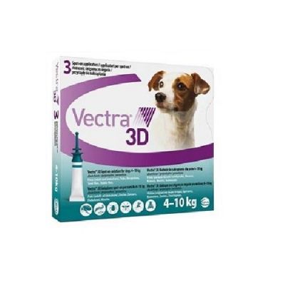 法国诗华 Vectra 3D 小型犬用体外驱虫滴剂 体重4-10公斤 3支装 Vectra 3D Small Dog 4-10kg, 3Pk